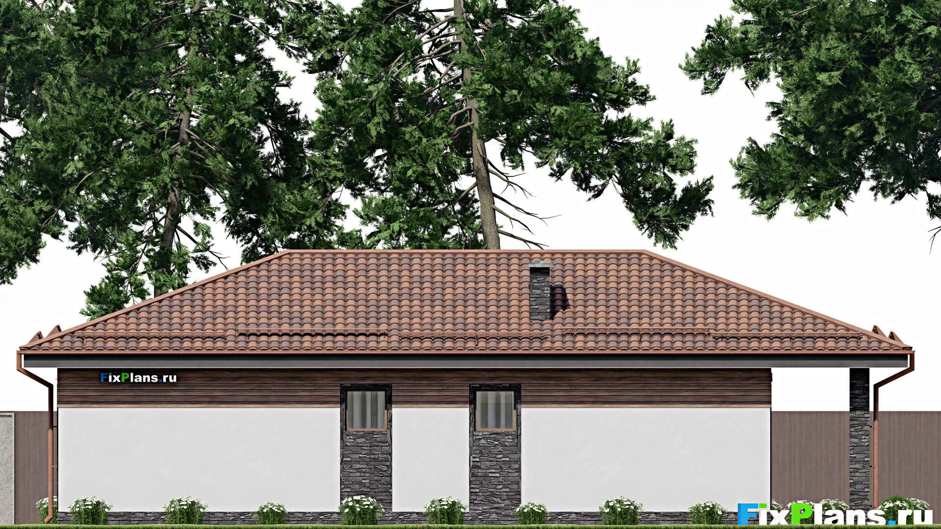 F-10457 - Проект одноэтажного дома 11 на 17, площадью 130 м² с 3 спальнями