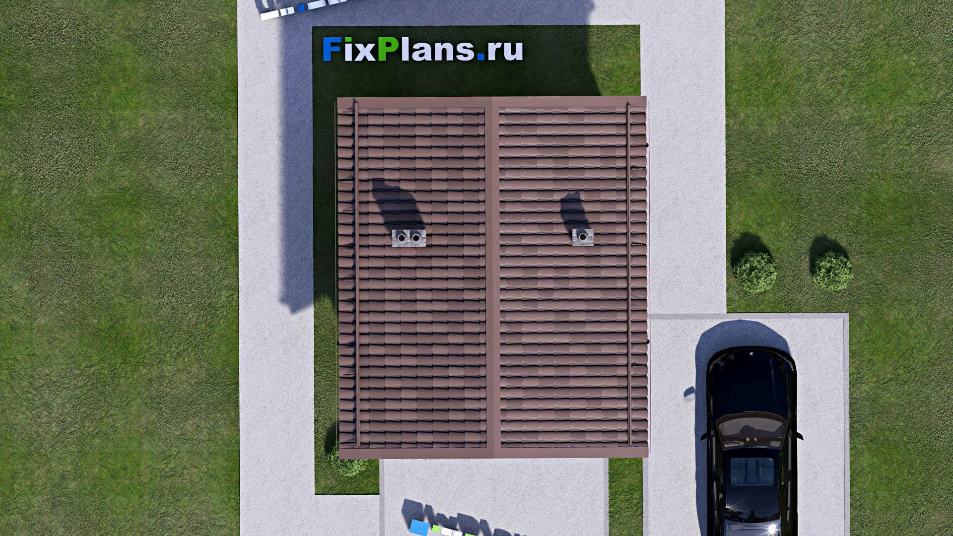 F-15623 - Проект бани 5 на 7, площадью 30 м² с комнатой отдыха и терассой