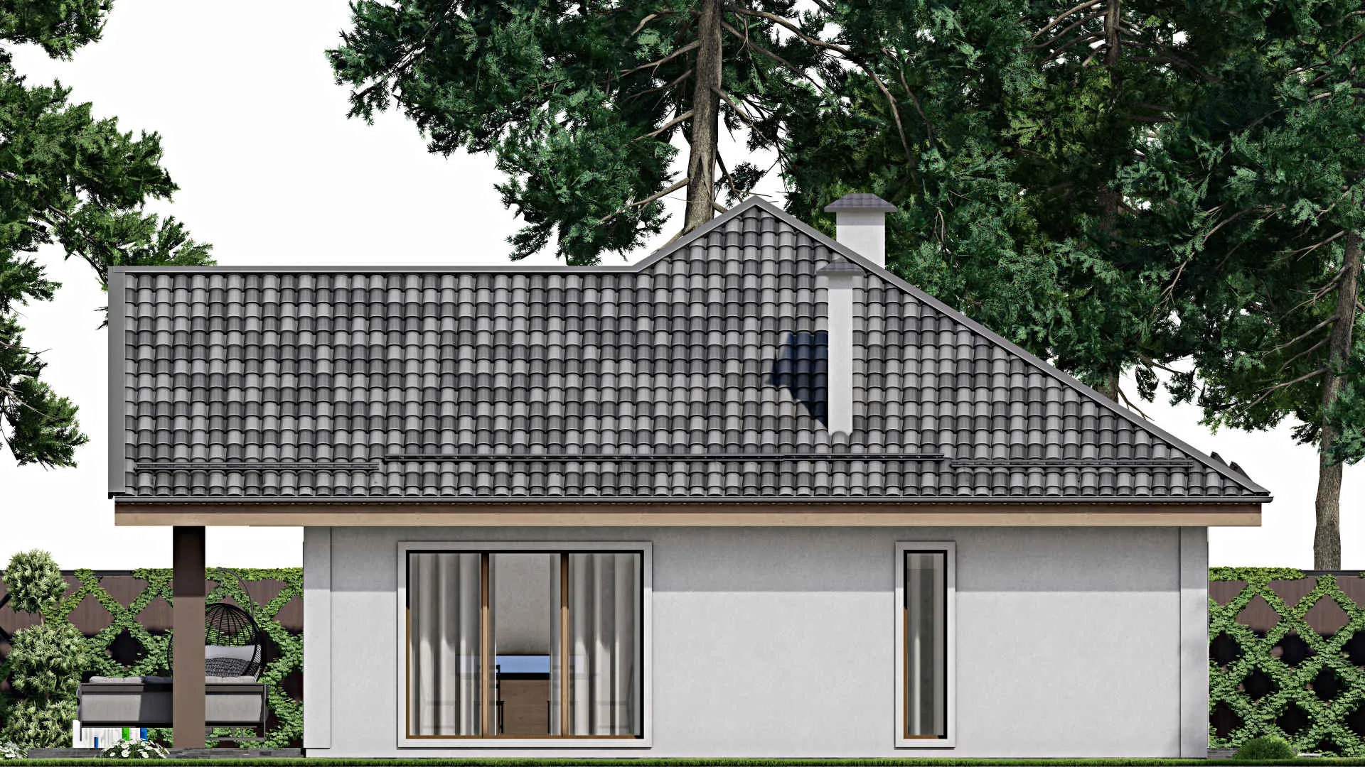 F-10394 - Проект одноэтажного дома 13 на 16, площадью 160 м² с 2 спальнями