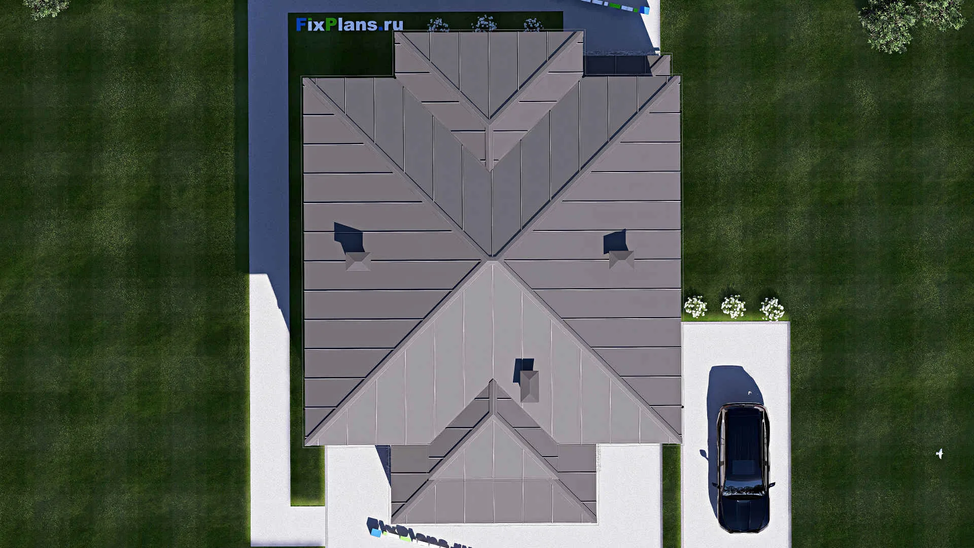 F-17423 - Проект двухэтажного дома 13 на 18, площадью 280 м² с 2 спальнями