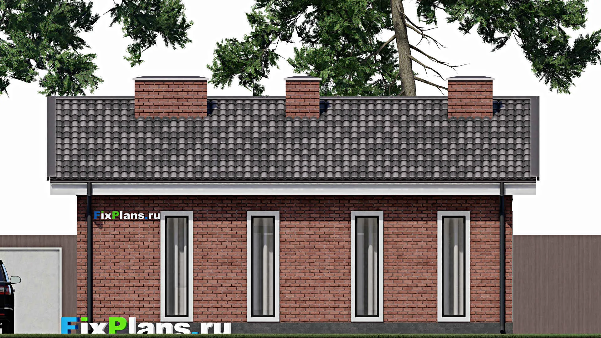 F-1322 - Проект бани 8 на 11, площадью 70 м² с комнатой отдыха, терассой и санузлом