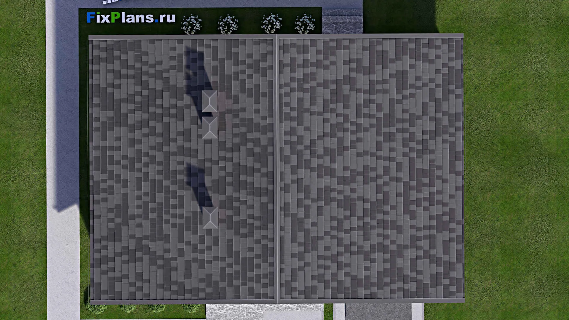 F-13040 - Планы дома с мансардой 14 на 16, площадью 220 м² с гаражом на 1 машину и 4 спальнями