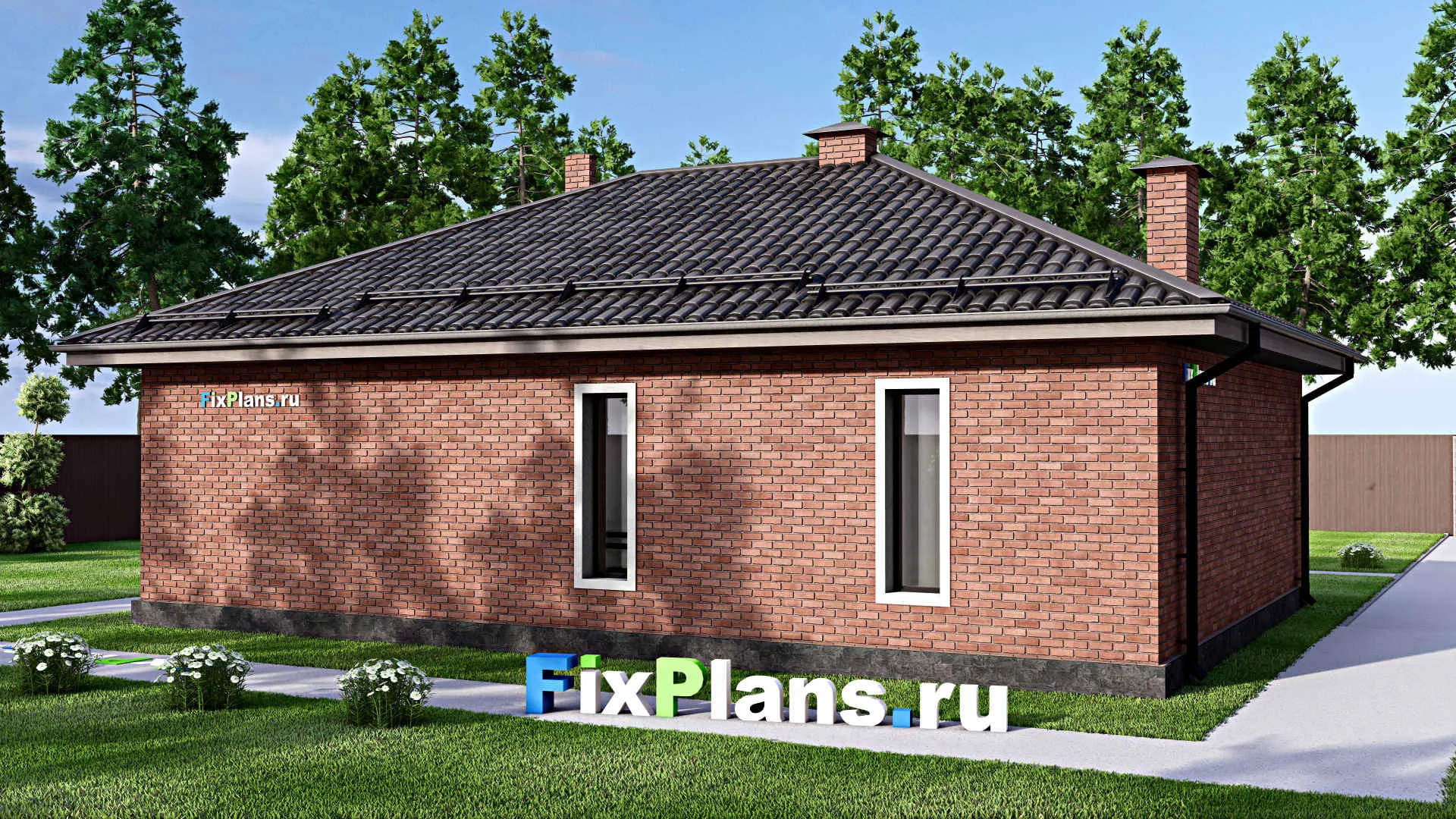 F-15434 - Проект бани 9 на 13, площадью 90 м² с комнатой отдыха, терассой и санузлом