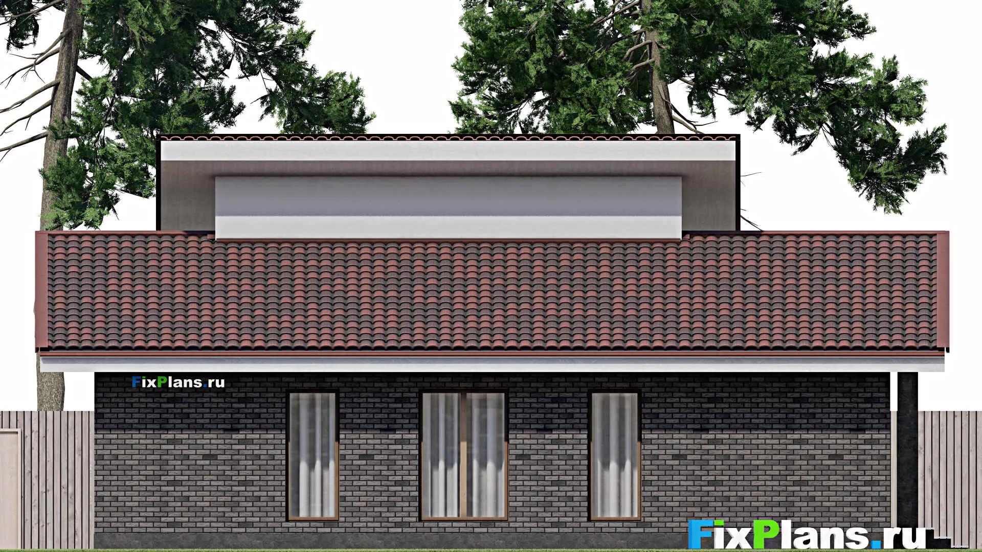 F-1106 - Проект одноэтажного дома 10 на 14, площадью 110 м² с террасой и 2 спальнями