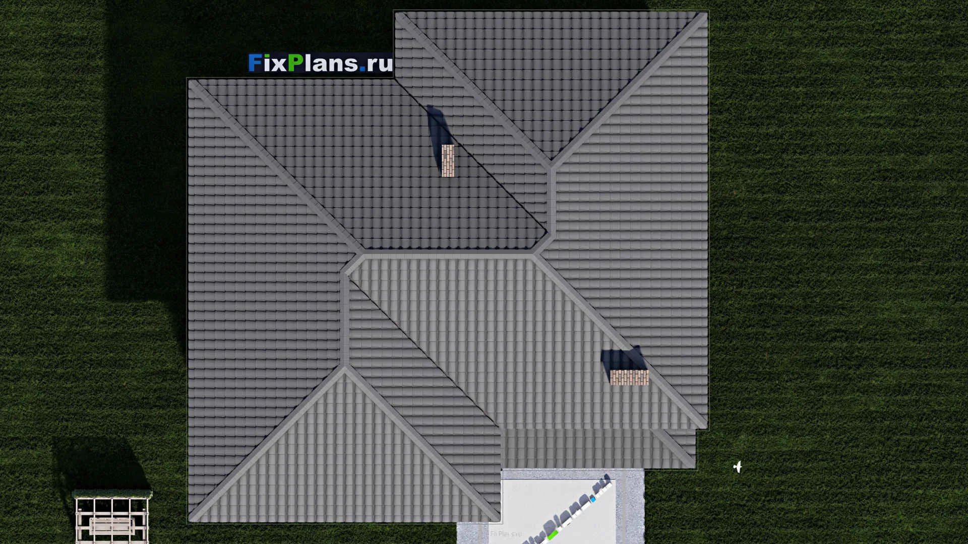 F-0206 - Проект двухэтажного дома 14 на 14, площадью 220 м² с 4 спальнями