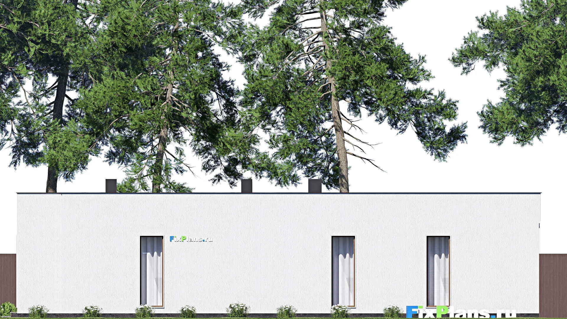 F-18791 - Проект одноэтажного дома 14 на 19, площадью 180 м² с террасой и 3 спальнями