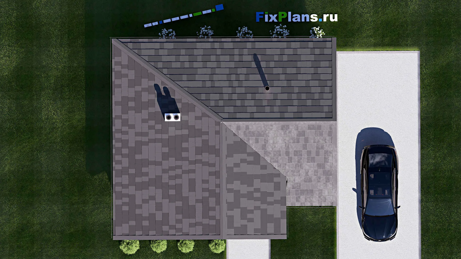 F-20870 - Проект бани 9 на 10, площадью 60 м² с комнатой отдыха и санузлом