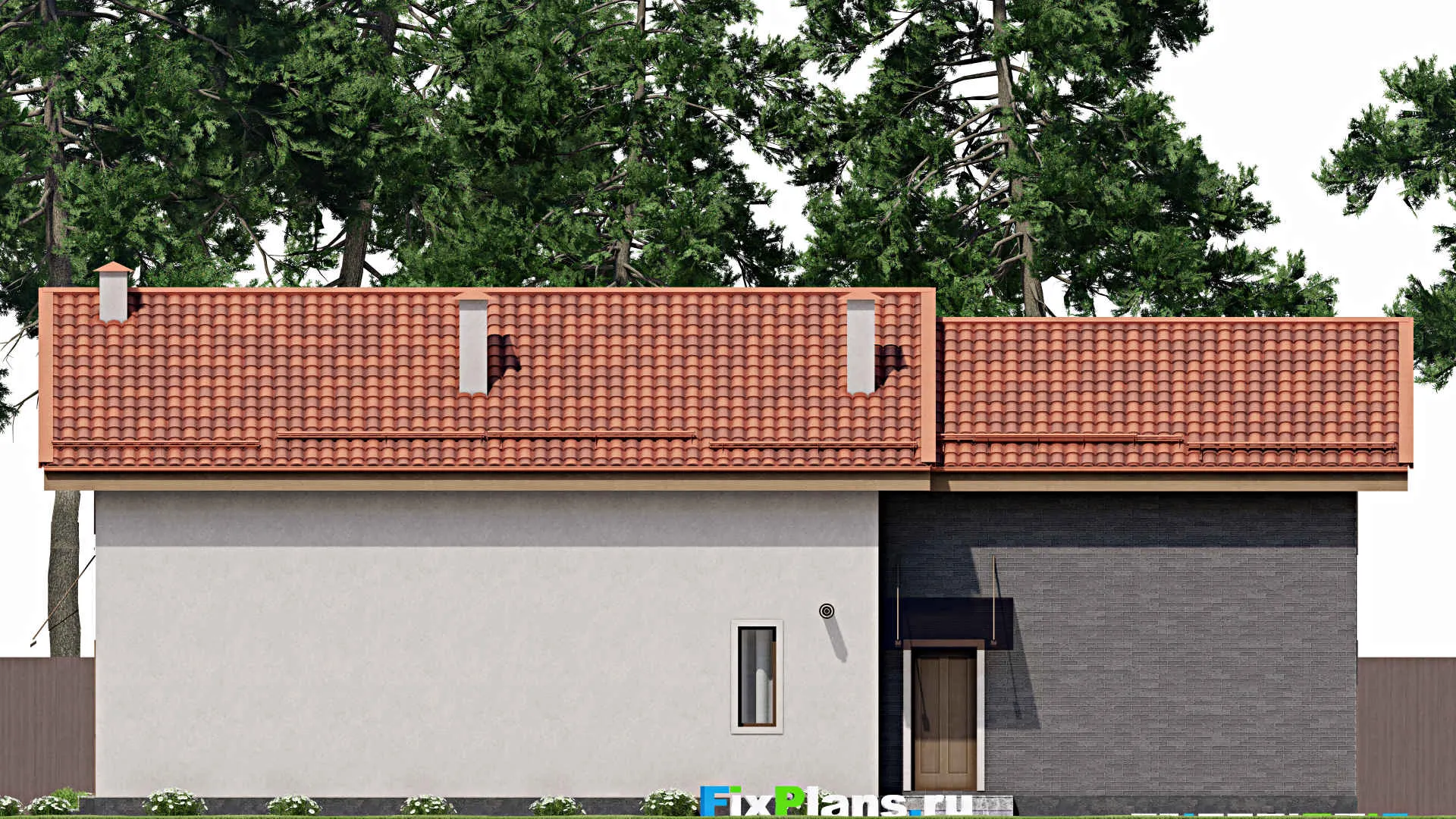 F-8954 - Проект дома с мансардой 12 на 19, площадью 250 м² с гаражом на 2 машины и 5 спальнями