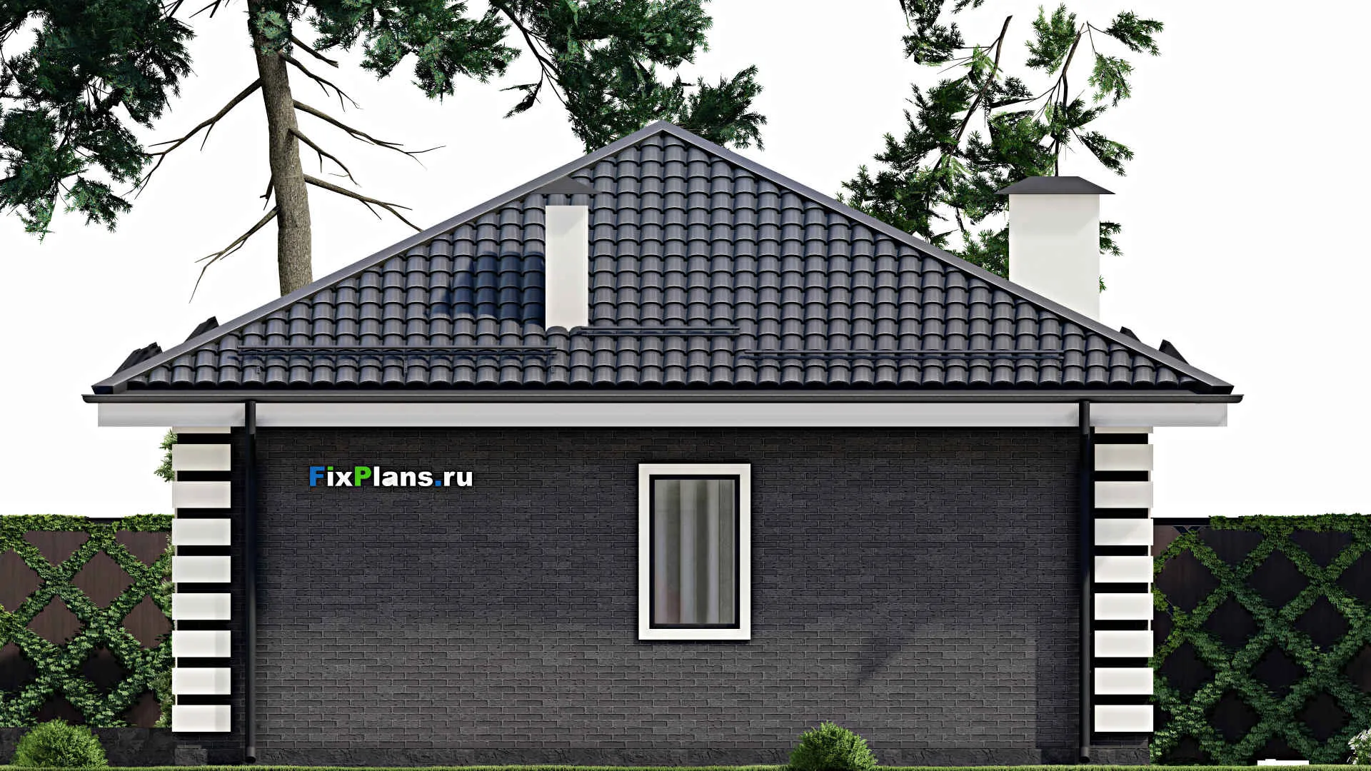 F-4823 - Проект одноэтажного дома 10 на 17, площадью 140 м² с террасой, баней и 3 спальнями