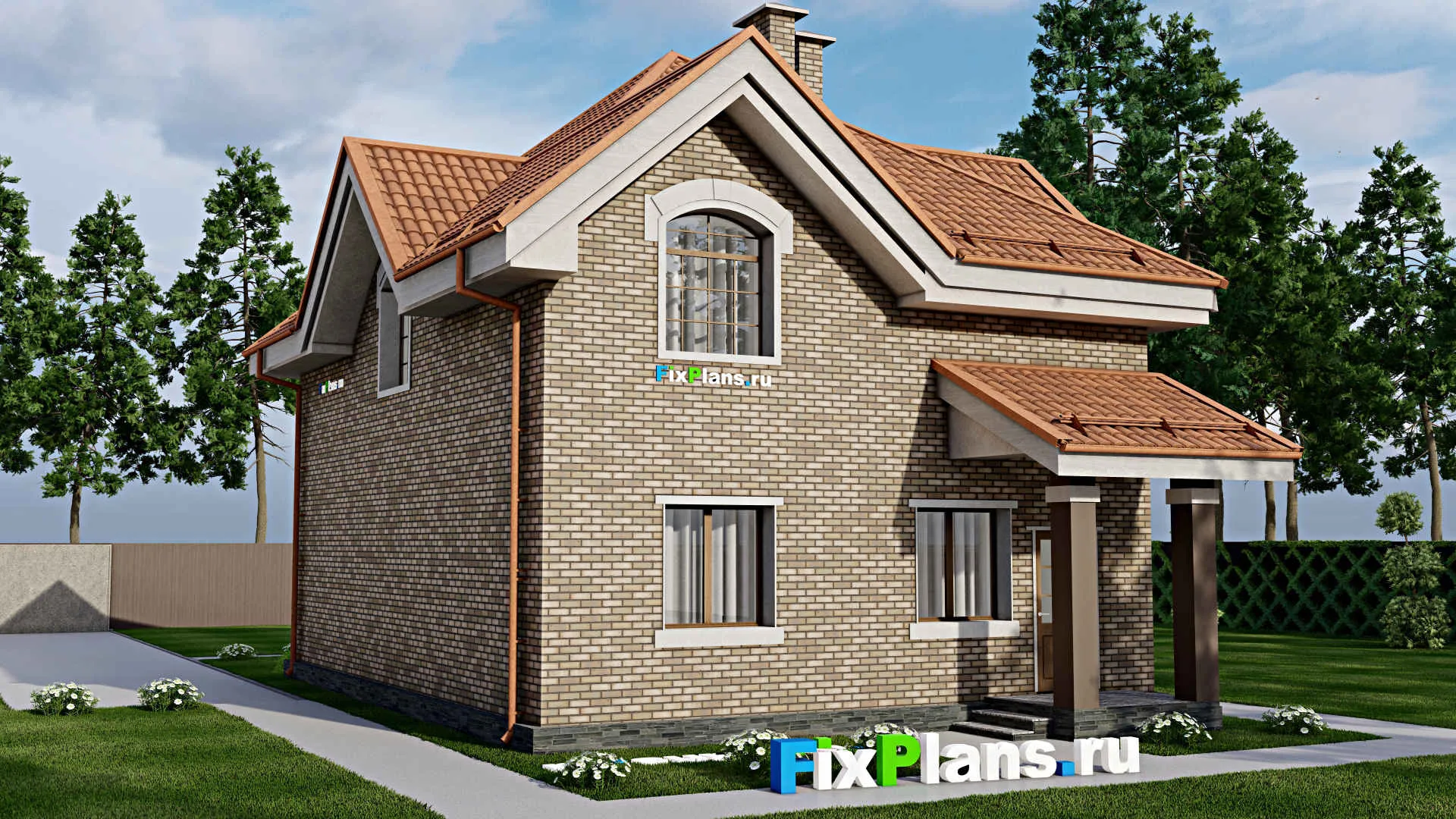 F-9323 - Проект дома с мансардой 9 на 16, площадью 170 м² с 2 спальнями