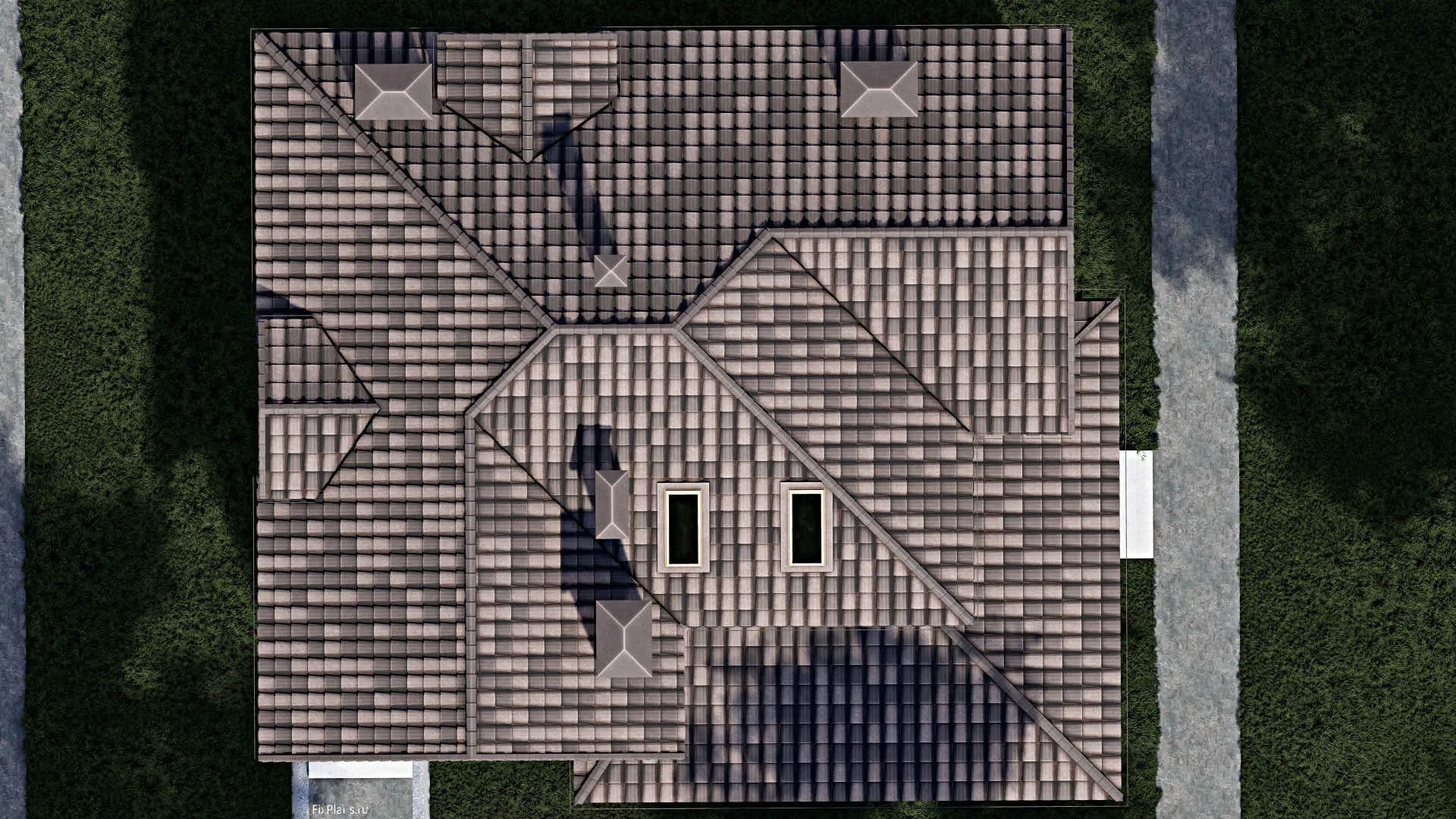 F-0557 - Планы дома с мансардой 12 на 13, площадью 210 м² с террасой, балконом и 3 спальнями