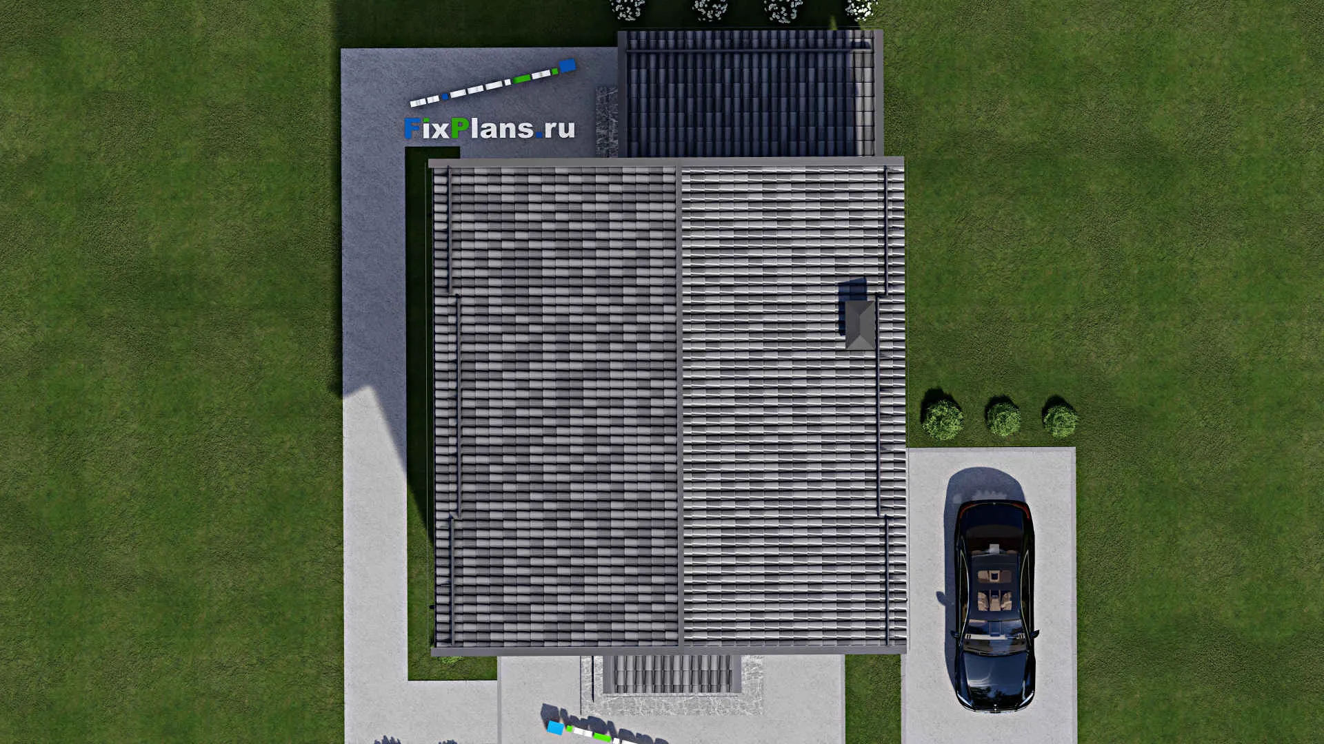 F-6281 - Проект дома с мансардой 10 на 15, площадью 170 м² с террасой и 4 спальнями