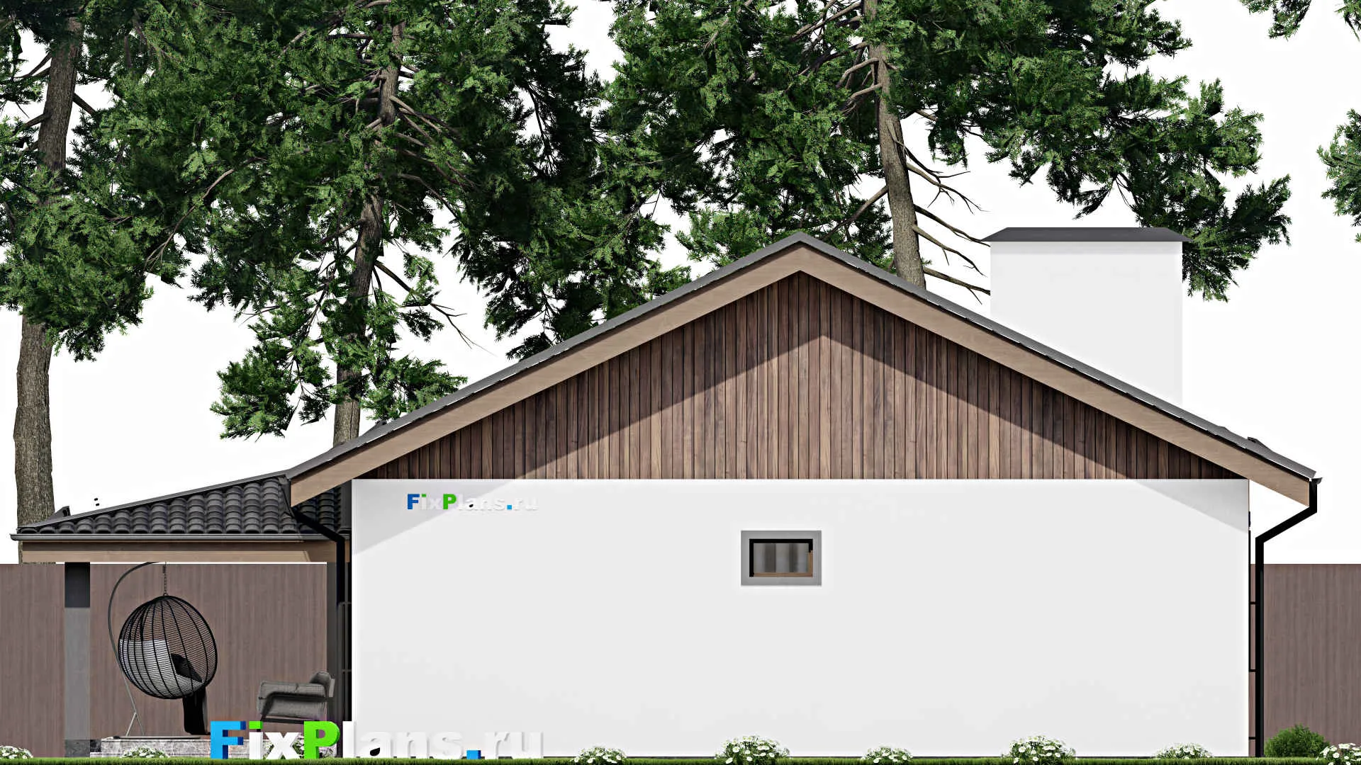 F-5039 - Проект одноэтажного дома 11 на 17, площадью 180 м² с террасой и 3 спальнями