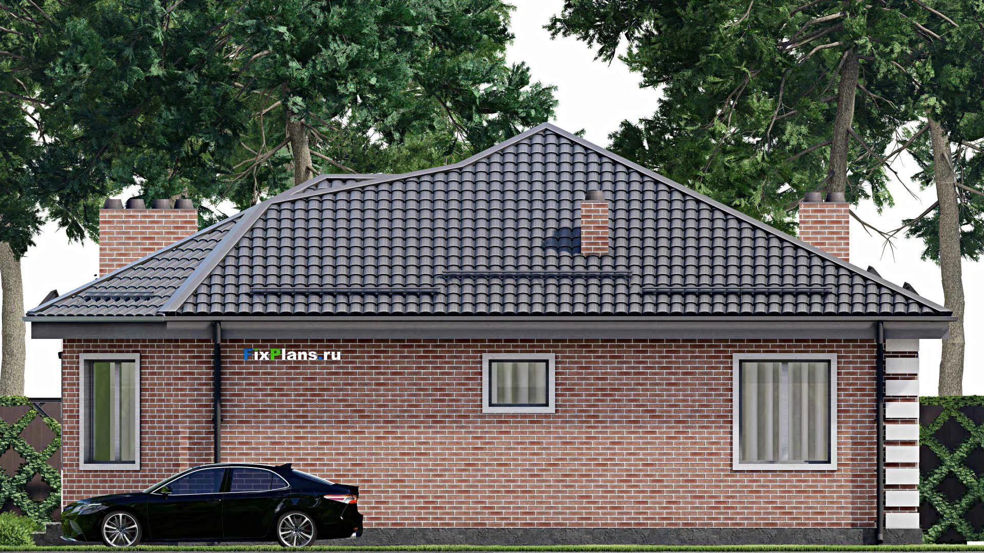 F-3248 - Проект одноэтажного дома 14 на 17, площадью 170 м² с 3 спальнями