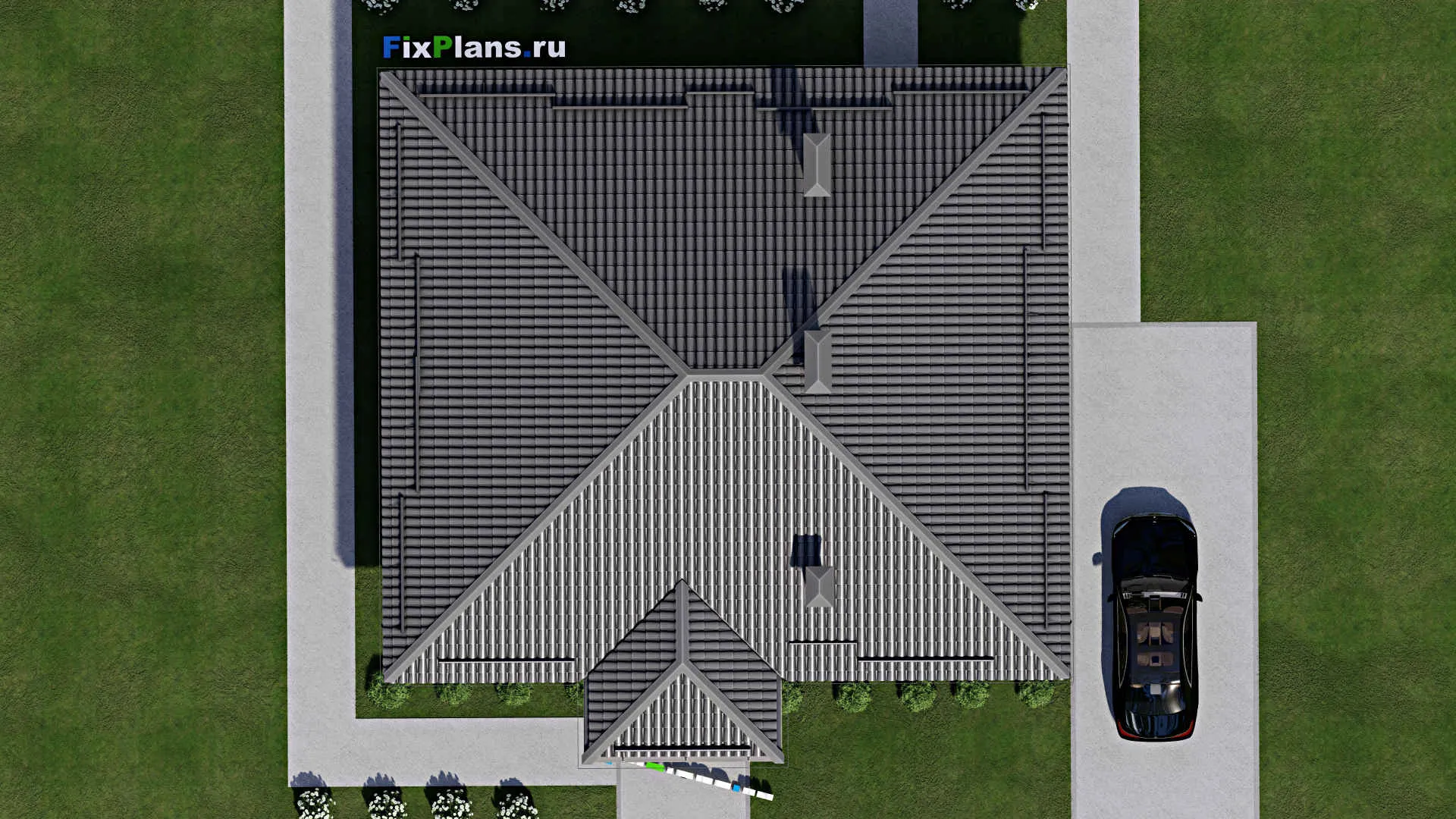 F-4805 - Проект одноэтажного дома 13 на 14, площадью 140 м² с 3 спальнями