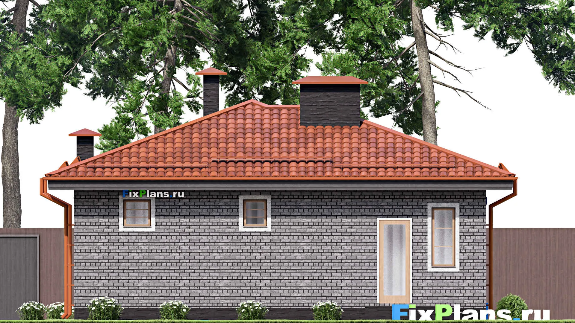 F-15416 - Проект бани 10 на 15, площадью 120 м² с комнатой отдыха, терассой, санузлом и спальней