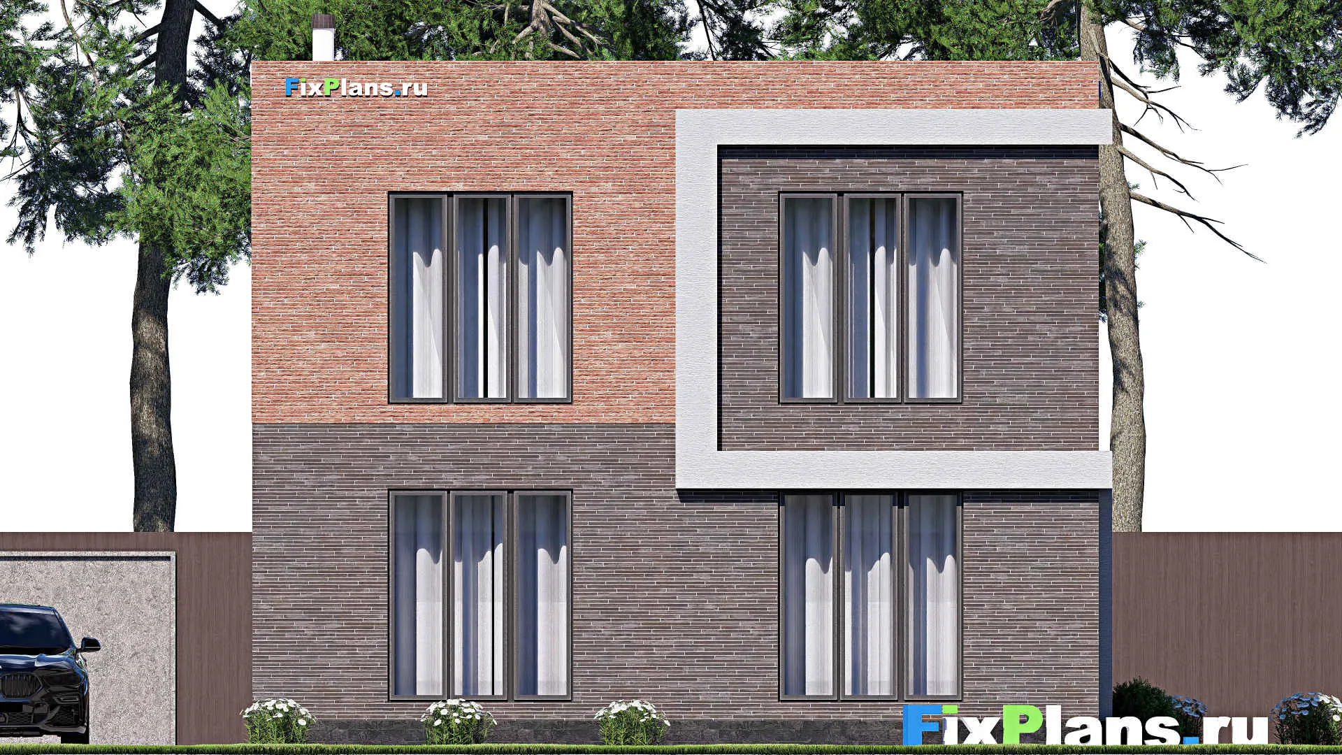 F-18368 - Проект двухэтажного дома 10 на 13, площадью 170 м² с балконом и 4 спальнями